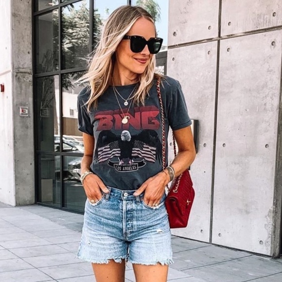 Anine Bing Tops - ANINE BING Vintage Eagle 🦅 T-Shirt Tee Black XS